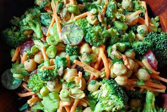 Curry Broccoli Chickpea Salad Elizabeth ruthenest instagram