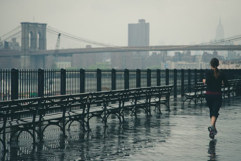 Running Rain Brooklyn Bridge Amy Woods Fitness Run Tri Bike Magazine