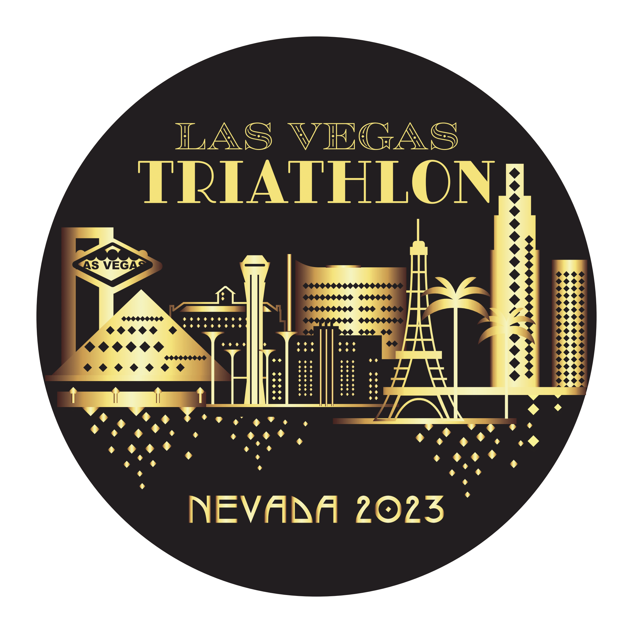 Logo for the Las Vegas Triathlon in Boulder City, Nevada in 2023