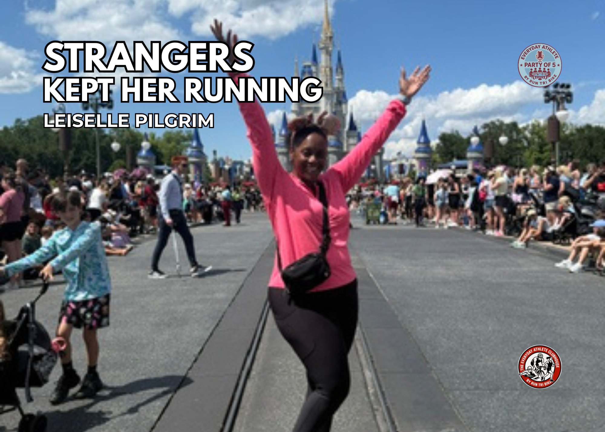 Leiselle Pilgrim at Walt Disney World, where running friendships and community helped turn strangers into friends who kept her running.