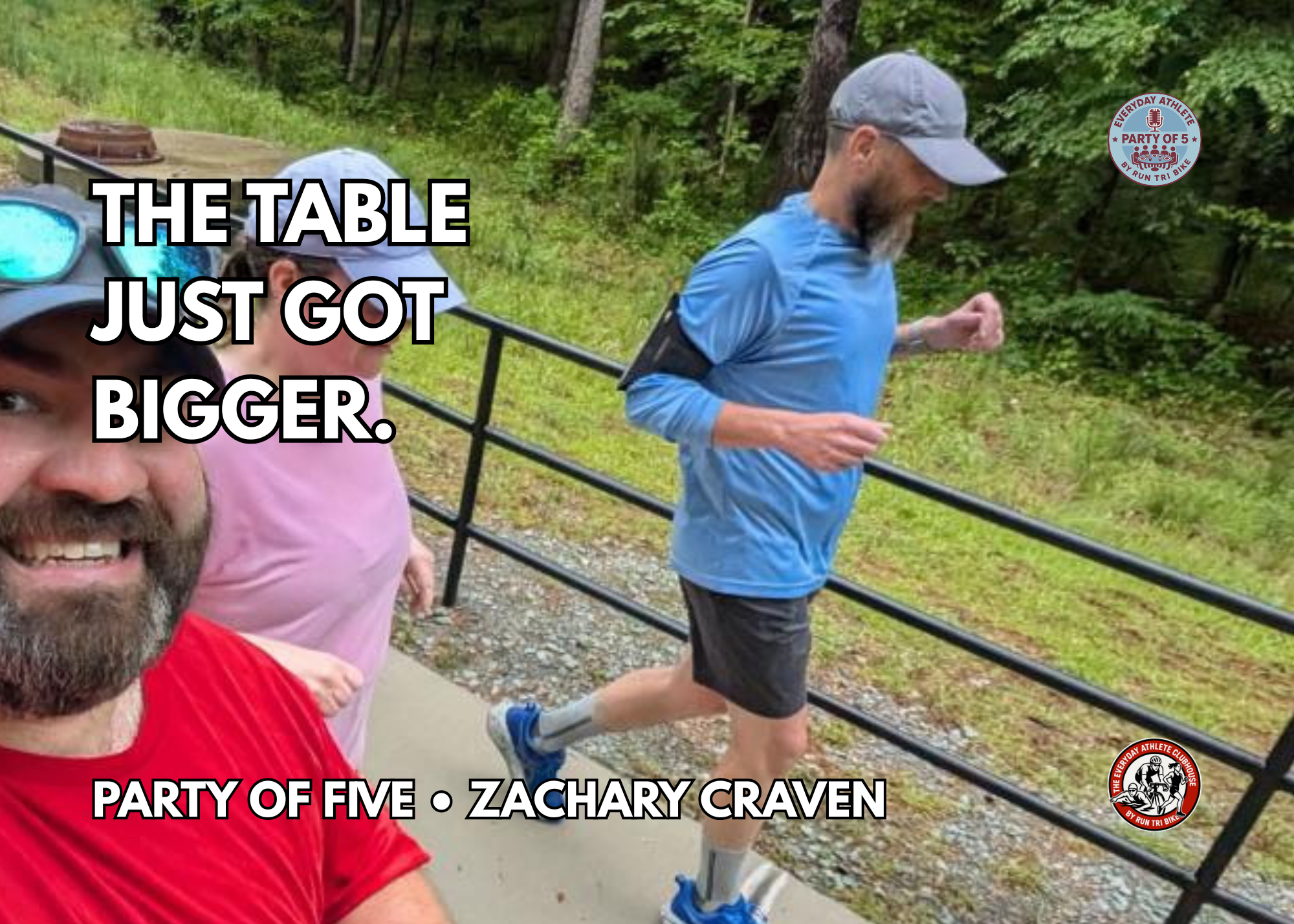 Zachary Craven running with friends, reflecting the community and belonging at the heart of the Everyday Athlete Clubhouse.